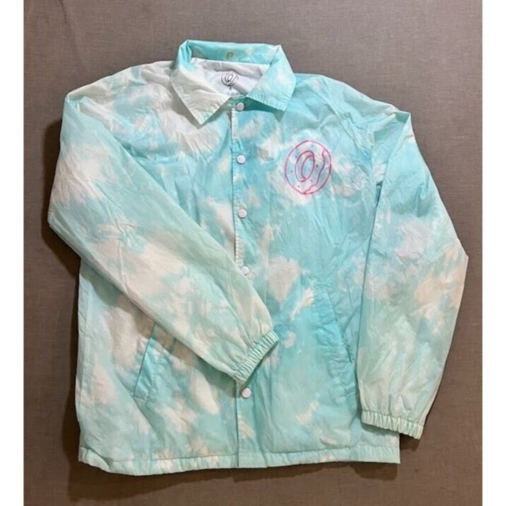 Odd‎ Future Donut Jacket Adult Small Blue Button Long Sleeve Coat Windbreaker.